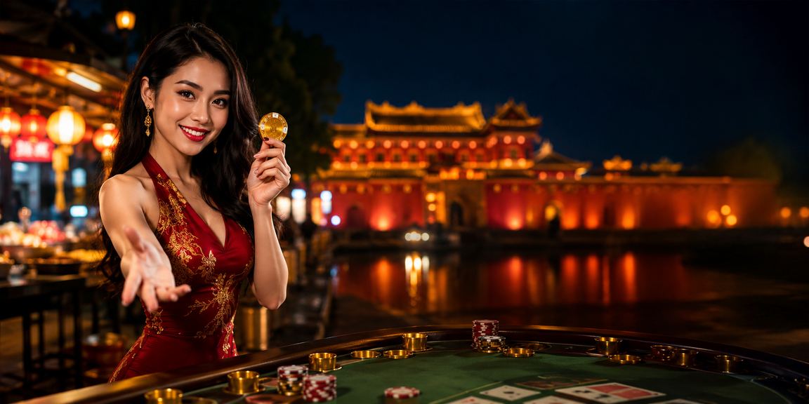 Người chơi thưởng thức baccarat live tại Huế ban đêm